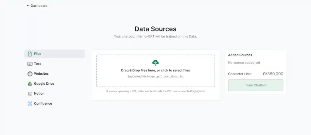 Add Data Sources to Your Chatbot