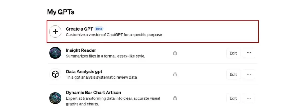 Create GPT - My GPTs