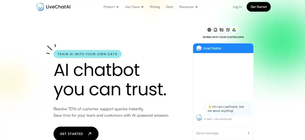 LiveChat AI - Home page